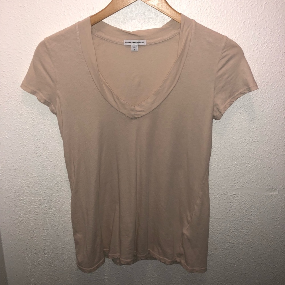 James Peres nude pink tee